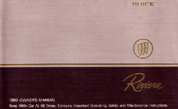 1980 Buick Riviera Owner's Manual