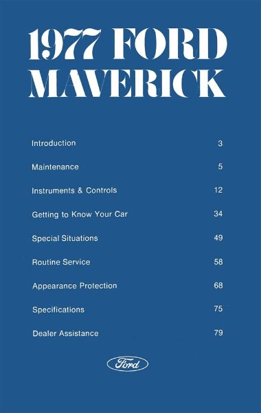 1977 Ford Maverick Owner's Manual
