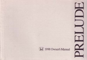 1998 Honda Prelude Owner's Manual