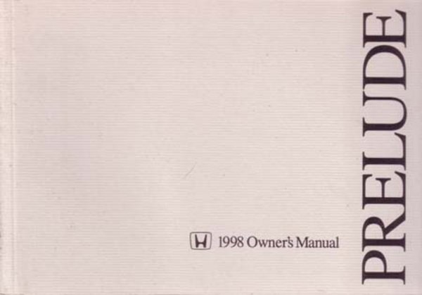 1998 Honda Prelude Owner's Manual