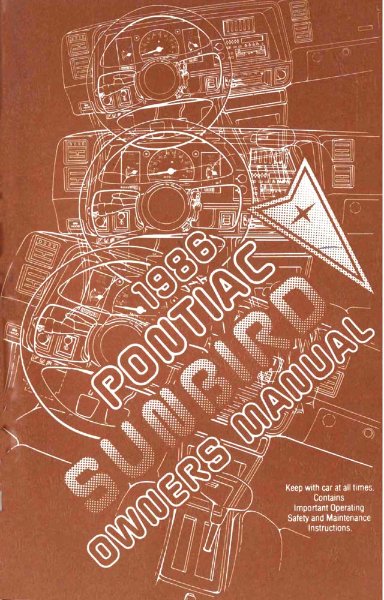 1986 Pontiac Sunbird Owner's Manual