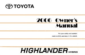 2006 Toyota HIGHLANDER HYBRID Owner's Manual