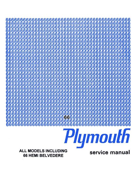 1966 Plymouth All Models Factory Shop Service Manual