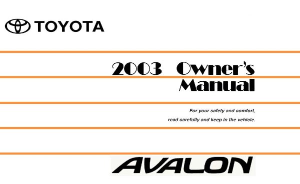 2003 Toyota AVALON Owner's Manual