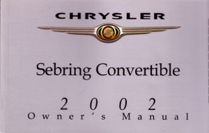 2002 Chrysler Sebring Convertible Owner's Manual