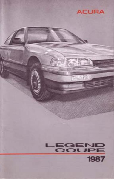 1987 Acura Legend Coupe Owner's Manual