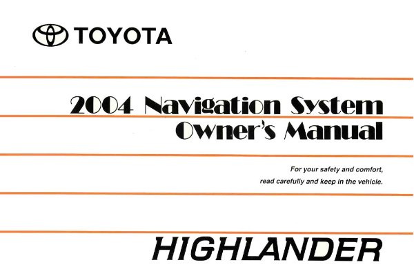 2004 Toyota Highlander Owner's Manual
