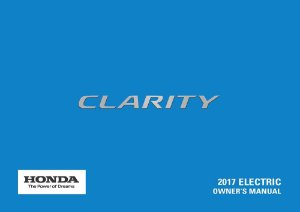 2017 Honda Clarity Electric Owner's Manual