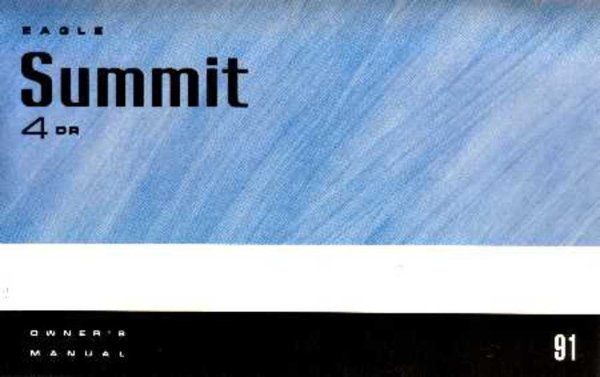 1991 Eagle 4-Door Summit Owner's Manual