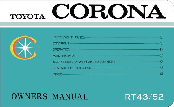 1967 Toyota Corona Owner's Manual