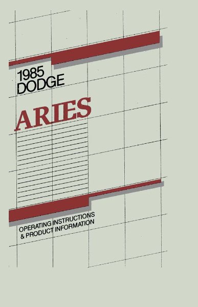 1985 Dodge Aries Owner's Manual