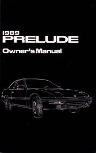 1989 Honda Prelude Owner's Manual