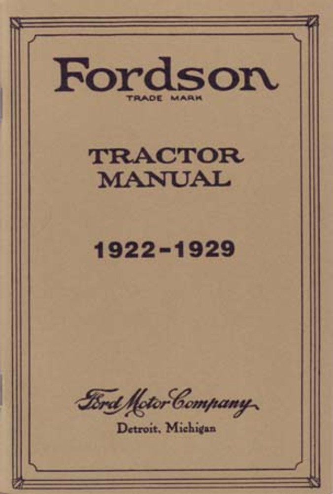 1922-1929 Fordson Tractor Shop Service RepairManual