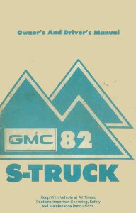 1982 GMC S-15 Jimmy & Pickup Owner's Manual