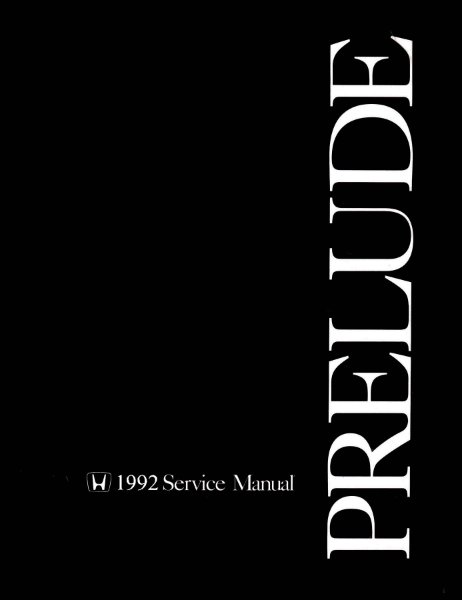 1992 Honda Prelude, Prelude SI Factory Shop Service Manual