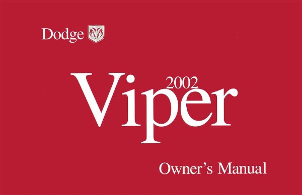 2002 Dodge Viper Owner's Manual