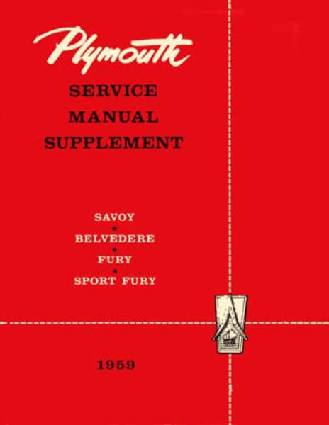 1959 Plymouth ALL MODELS - SUPP Factory Shop Service Manual