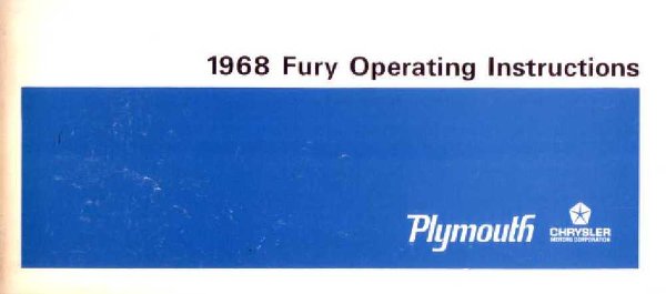 1968 Plymouth Fury Owner's Manual