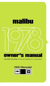 1978 Chevrolet Malibu Owner's Manual