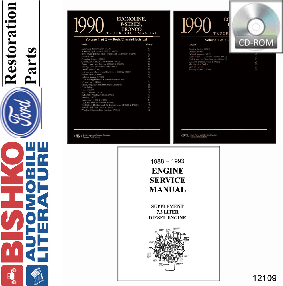 1990 FORD BRONCO, ECONOLINE, F-SERIES LT DUTY TRUCK Body, Chassis & Electrical Service Manual