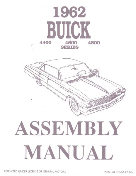 1962 Buick Electra Invicta Lesabre Assembly Manual Book Rebuild Instructions