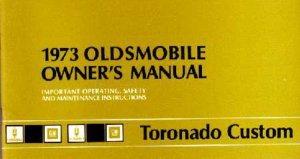1973 Oldsmobile Toronado Custom Owner's Manual