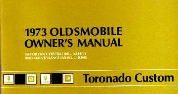 1973 Oldsmobile Toronado Custom Owner's Manual