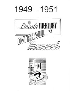 1949–1951 Lincoln MERCURY Factory Shop Service Manual