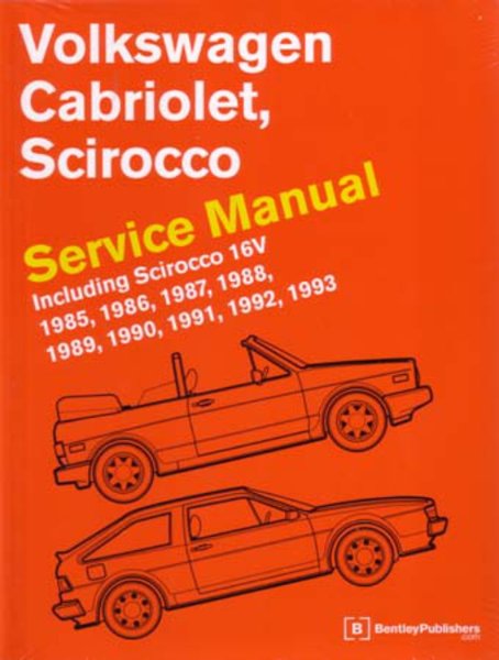 1985 1987 1989 1993 Volkswagen Cabriolet Scirocco Shop Service Repair Manual