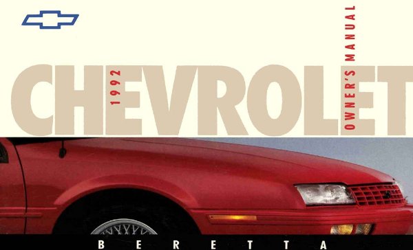 1992 Chevrolet Beretta Owner's Manual