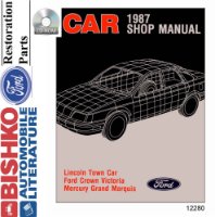 1987 Ford Crown Vic, Town Car, Grand Marquis Shop Service Repair Manual PDF  sample image