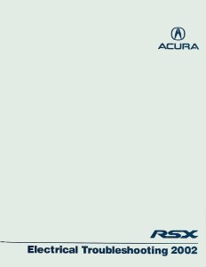 2002 Acura RSX  Electrical Troubleshooting, ETM Wiring Diagrams Manual