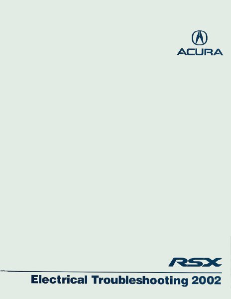 2002 Acura RSX  Electrical Troubleshooting, ETM Wiring Diagrams Manual