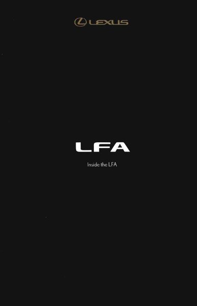 2012 Lexus LFA Owner's Manual