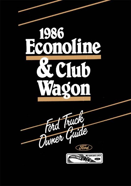 1986 Ford Econoline, Club Wagon Owner's Manual