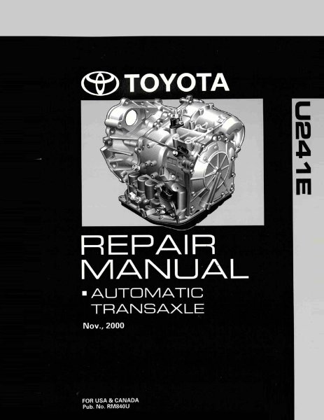2001–2002 Toyota U241E Factory Shop Service Manual