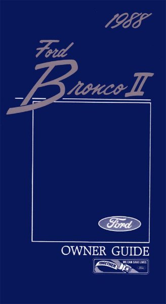 1988 Ford Bronco II Owner's Manual