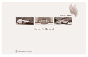 2016 Lincoln MKZ Hybrid Owner's Manual