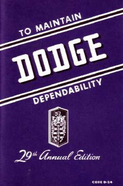 1946–1948 Dodge All Models Owner's Manual