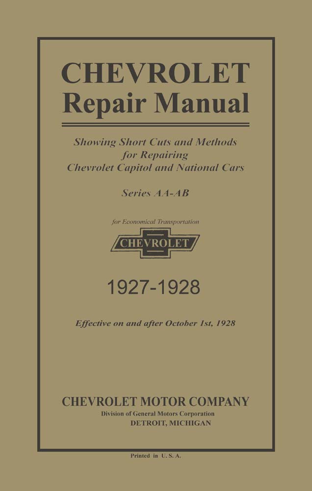 1927 1928 Chevrolet Car Truck Shop Service Repair Manual Book Engine Electrical