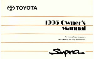 1995 Toyota Supra Owner's Manual
