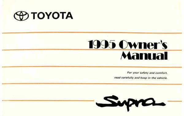 1995 Toyota Supra Owner's Manual