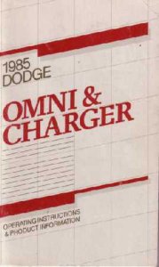 1985 Dodge Charger, Omni Owner's Manual