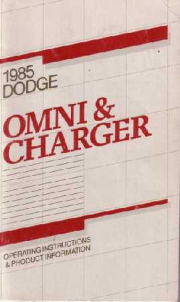 1985 Dodge Charger, Omni Owner's Manual