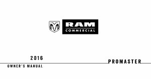 2016 Dodge Truck Ram Promaster includes Diesel Owner's Manual