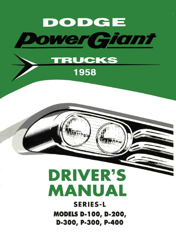 1958 Dodge Truck L Series Owners Manual User Guide