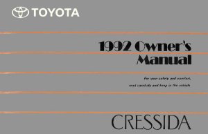 1992 Toyota Cressida Owner's Manual