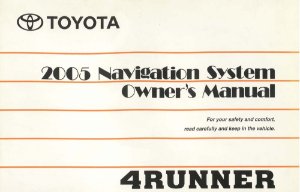 2005 Toyota 4Runner Owner's Manual