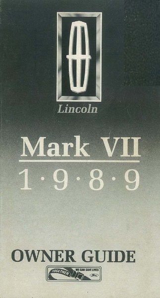 1989 Lincoln Mark VII Owner's Manual
