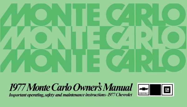 1977 Chevrolet Monte Carlo Owner's Manual